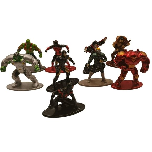 Marvel Superheroes Miniature Metal Figurine Set - Hulk Spider-Man & More - Picture 1 of 16